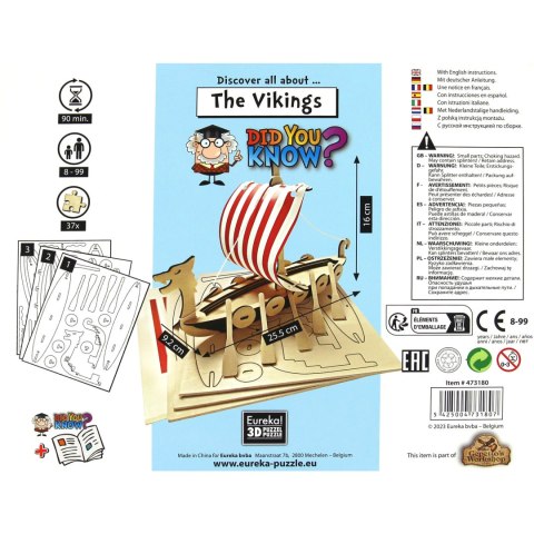 Łamigłówka drewniana Gepetto (Did You Know?) - Wikingowie (The Vikings) Eureka 3D