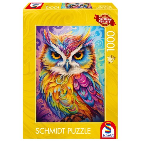 PQ Puzzle 1000 el. Kolorowa sowa Schmidt - puzzle