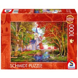 PQ Puzzle 1000 el. Kościółek w lesie Schmidt - puzzle