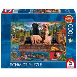 PQ Puzzle 1000 el. Psia rodzina nad jeziorem Schmidt - puzzle