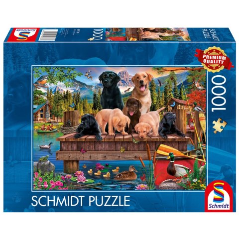 PQ Puzzle 1000 el. Psia rodzina nad jeziorem Schmidt - puzzle