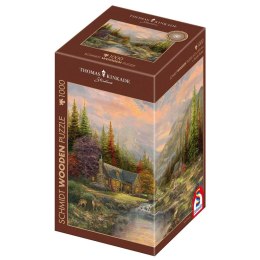 PQ Puzzle 1000 el. THOMAS KINKADE Górski krajobraz (drewniane) Schmidt - puzzle
