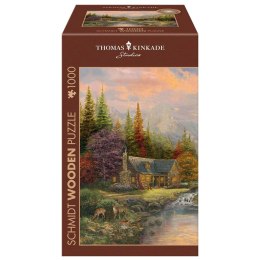 PQ Puzzle 1000 el. THOMAS KINKADE Górski krajobraz (drewniane) Schmidt - puzzle