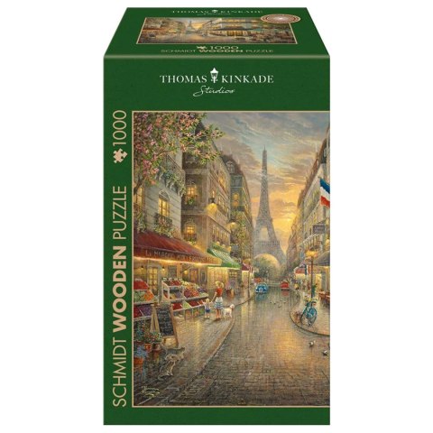 PQ Puzzle 1000 el. THOMAS KINKADE Malowniczy Paryż / Francja (drewniane) Schmidt - puzzle