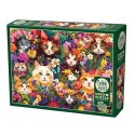 Puzzle 1000 el. Koty wśród kwiatów Cobble Hill