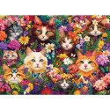 Puzzle 1000 el. Koty wśród kwiatów Cobble Hill
