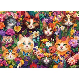 Puzzle 1000 el. Koty wśród kwiatów Cobble Hill
