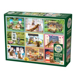 Puzzle 1000 el. Wiewiórki w wielkim mieście Cobble Hill