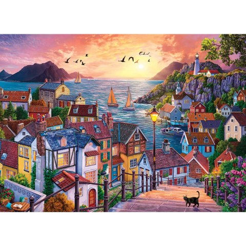 Puzzle 1000 el. Zachód słońca w nadmorskim miasteczku Cobble Hill