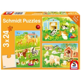 Puzzle 3 x 24 el. Słodkie zwierzaki Schmidt - puzzle