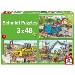 Puzzle 3 x 48 el. Pojazdy budowlane Schmidt - puzzle