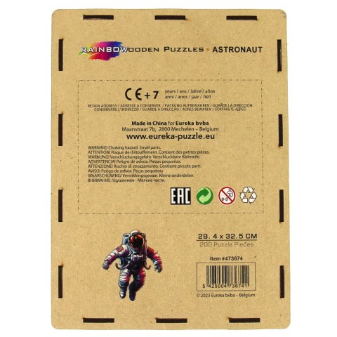 Puzzle drewniane / kolorowe - Astronauta Eureka 3D