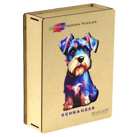 Puzzle drewniane / kolorowe - Pies (Sznaucer) Eureka 3D