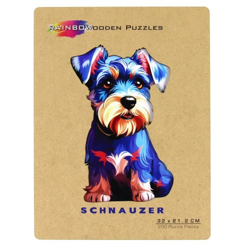 Puzzle drewniane / kolorowe - Pies (Sznaucer) Eureka 3D