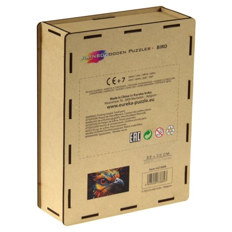 Puzzle drewniane / kolorowe - Ptak Eureka 3D