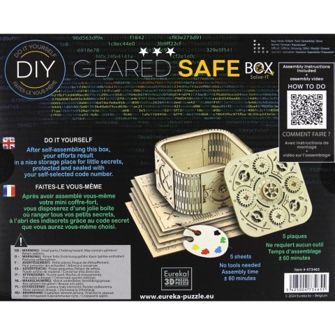 Łamigłówka TREASURE BOX - Geared Safe Secret (DIY) - poziom 3/4 Eureka 3D