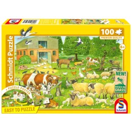 PQ Puzzle 100 el. Zwierzęta na farmie Schmidt - puzzle