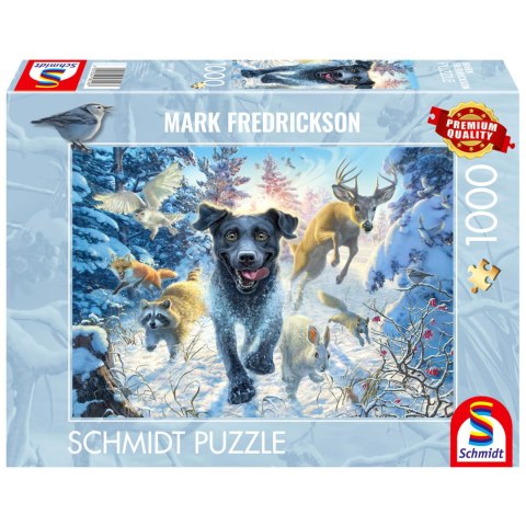 PQ Puzzle 1000 el. MARK FREDRICKSON Labrador na śniegu Schmidt - puzzle