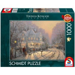 PQ Puzzle 1000 el. THOMAS KINKADE Świąteczne spotkanie Schmidt - puzzle