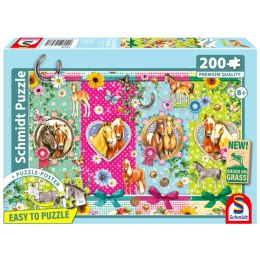 PQ Puzzle 200 el. Szczęśliwe konie Schmidt - puzzle