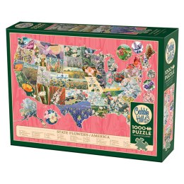 Puzzle 1000 el. Kwiaty - symbole amerykańskich stanów Cobble Hill