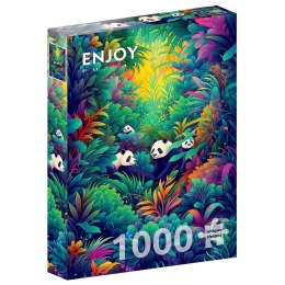 Puzzle 1000 el. Pandy wielkie w dżungli Enjoy