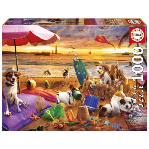 Puzzle 1000 el. Psy na plaży Educa