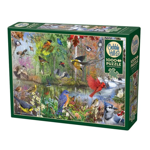 Puzzle 1000 el. Ptaki na każdą porę roku Cobble Hill
