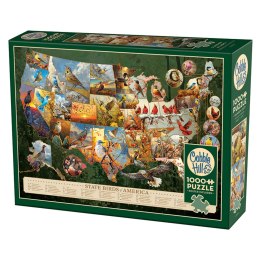 Puzzle 1000 el. Ptaki - symbole amerykańskich stanów Cobble Hill