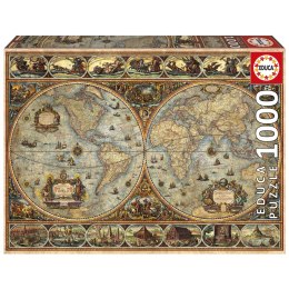 Puzzle 1000 el. Stara mapa świata Educa