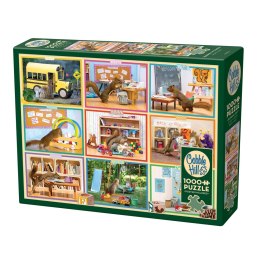 Puzzle 1000 el. Wiewiórki w szkole Cobble Hill