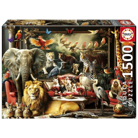 Puzzle 1500 el. Zwierzęta w salonie Educa