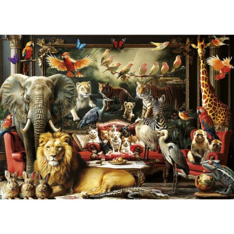 Puzzle 1500 el. Zwierzęta w salonie Educa