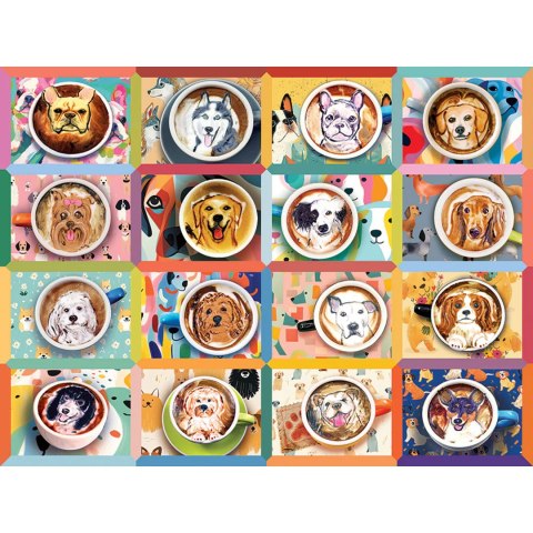 Puzzle 275 el. Latte ze szczeniakami Cobble Hill