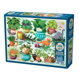 Puzzle 500 el. Koty kontra rośliny Cobble Hill