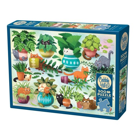 Puzzle 500 el. Koty kontra rośliny Cobble Hill
