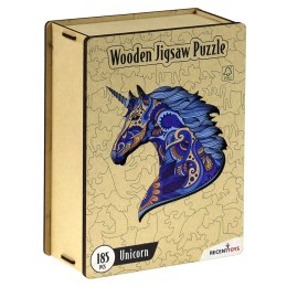 Puzzle drewniane / kolorowe 185 el. - Jednorożec Recent Toys