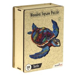 Puzzle drewniane / kolorowe 189 el. - Żółw Recent Toys