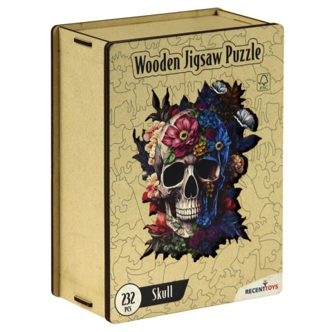 Puzzle drewniane / kolorowe 232 el. - Czaszka Recent Toys