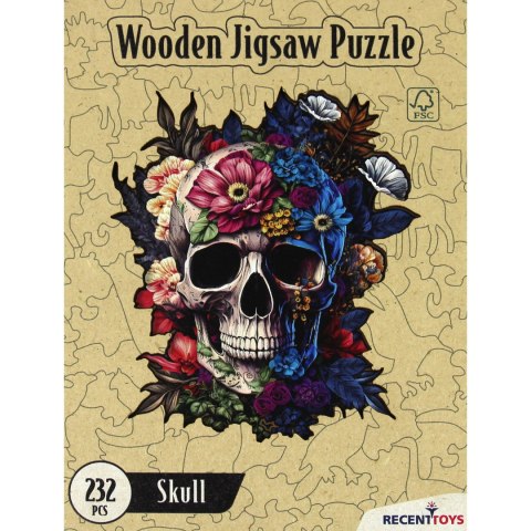 Puzzle drewniane / kolorowe 232 el. - Czaszka Recent Toys
