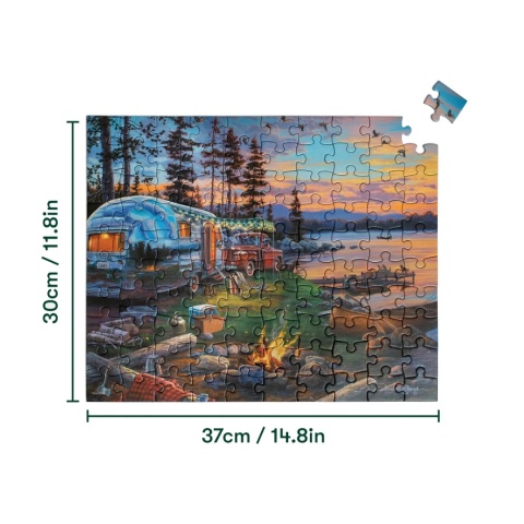 Puzzle 100 elementów - Na biwaku, relish.
