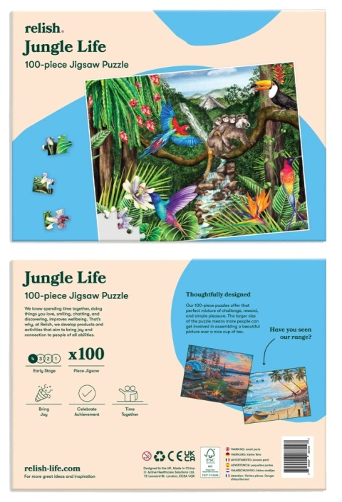 Puzzle 100 elementów - W dżungli, relish.