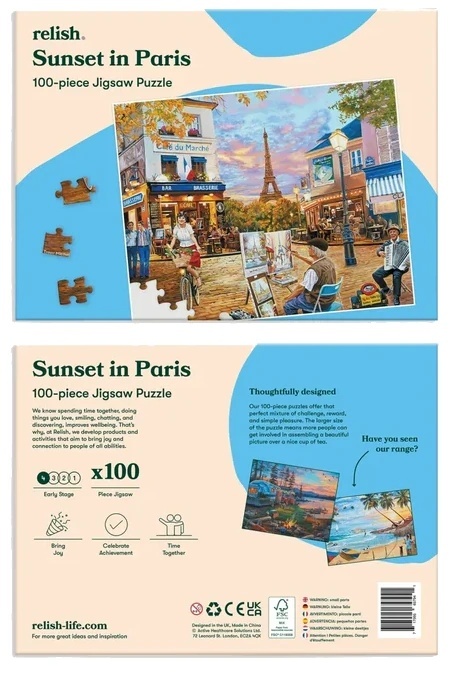 Puzzle 100 elementów - Zachód słońca w Paryżu, Relish.
