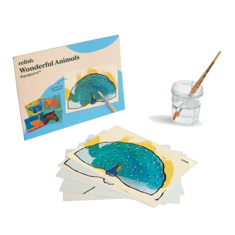 AQUAPAINT - WSPANIAŁE ZWIERZĘTA, obrazki do malowania wodą, relish. (Active Minds)
