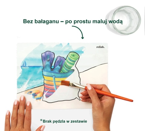 Obrazki do malowania wodą, NA WYBRZEŻU - AQUAPAINT, terapia seniora