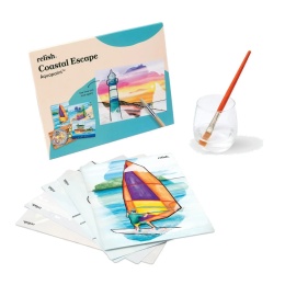 Obrazki do malowania wodą, NA WYBRZEŻU - AQUAPAINT, terapia seniora