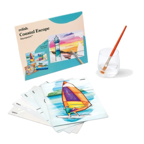 Obrazki do malowania wodą, NA WYBRZEŻU - AQUAPAINT, terapia seniora