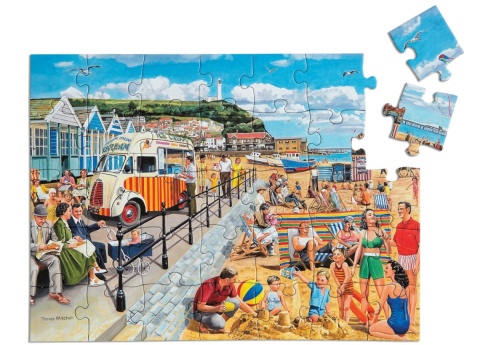PUZZLE 35 ELEMENTÓW - NOSTALGIA NAD BRZEGIEM MORZA, relish., terapia seniora