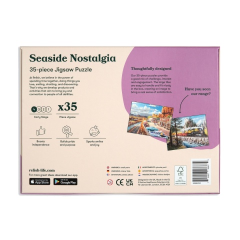 PUZZLE 35 ELEMENTÓW - NOSTALGIA NAD BRZEGIEM MORZA, relish., terapia seniora