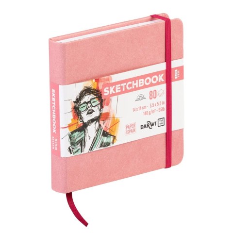 Szkicownik DARWI 14x14 140g Bladoróżowy